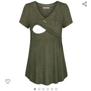 Joymom V Neck Nursing Maternity Top